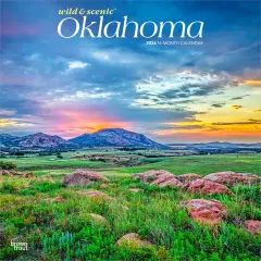 Oklahoma Wild & Scenic | 2026 12 x 24 Inch (Hanging) Monthly Square Wall Calendar | Plastic-Free