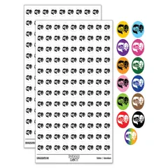 Dog and Cat Sleeping 200+ 0.50" Round Stickers Rainbow