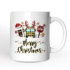 School Bus Driver Buffalo Plaid Christmas Mug Gift
