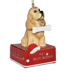 Cocker Spaniel with Bone Ornament