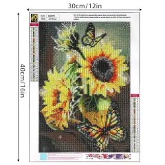 12x16 Inch Diamond Painting Kits for Adults, DIY Paint by Numbers for Adults Beginner, DIY Full Drill Diamond Dots Paintings Picture Arts Craft for Home Wall Art Decor (Yellow Butterfly)