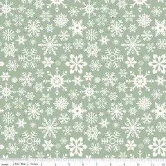 Snowflakes in Sage (c16402-sage) | Mistletoe & Holly | Beverly McCullough | Riley Blake