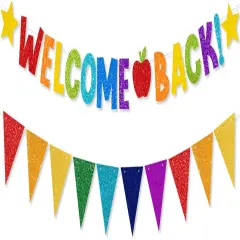 Welcome Back to School Banner Colorful Back to School Decorations