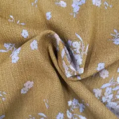 1 Yard Mustard Gold Rayon Crinkle Fabric for Skirts Blouses Dresses and Lightweight Apparel 50/52" Width