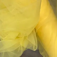 1 Yard 2-Way Stretch Nylon Net Mesh Fabric, 60" Width Lightweight Sheer Mesh for Gowns, Dancewear & Costumes Yellow Canary