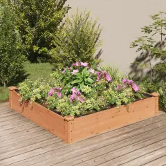 vidaXL Garden Raised Bed with Liner Brown 47.2x47.2x9.8 Solid Wood Fir