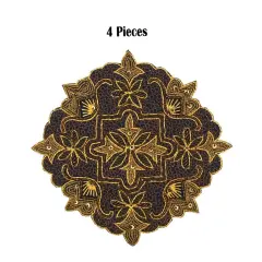 Handmade Embroidered Beaded Star Patch Emblem 8" Diameter