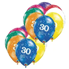 30 A Round Jewel Assortment Latex Balloons 11" Birthday Anniversary Party Balloons