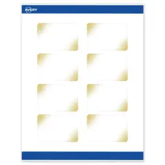 Avery Printable Rectangle Labels with Sure Feed Technology, Pre-Printed Gold Blush Pattern, Matte White, 2" x 3", Laser & Inkjet Compatible, 80 Total, Great for Branding, Marketing, and Events