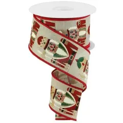 2.5" Nutcrackers Ribbon: Light Natural (10 Yards)