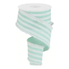 2.5" Vertical Stripe Drift Ribbon: Mint Green (10 Yards)