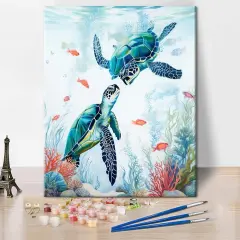 Paint by Number for Adults Sea Turtle ,16 x20 Inch
