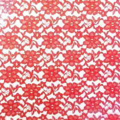 1 Yard Red Raschel Lace French Floral Polyester Fabric for Dresses Bridal Gowns Table D&eacute;cor 58/60" Width