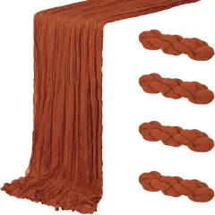 4 Pack Terracotta Cheesecloth Table Runner 20 x 120 inch