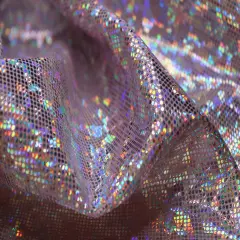 1 Yard Shattered Glass Spandex Fabric for Costumes Dancewear Leggings Activewear Projects (58"/60" )Inches Wide Silver-Light Pink