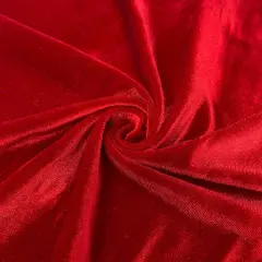1 Yard Stretch Velvet Fabric Soft Silky 4 Way Stretch Polyester Spandex for Apparel Costumes Dancewear and Decorations 58 - 60 Inch Width Dark Red