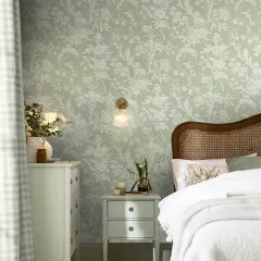 Laura Ashley Lloyd Sage Green Wallpaper