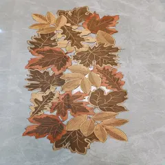 Fall Leaf Embroidered Table Runner