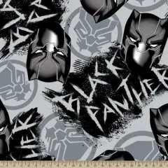 Marvel Avengers Black Panther Graffiti Fleece Fabric by the Yard
