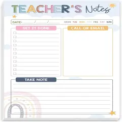 Rainbow Boho Teacher Notepad