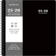 Academic Planner 2025-2026 - 9&rdquo; &times; 11&rdquo; (Black)