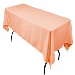 Rectangular Peach Polyester Tablecloth 60&times;144 Inch Elegant D&eacute;cor for Weddings, Parties & Banquets