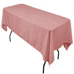 Rectangular Dusty Rose Polyester Tablecloth 60&times;144 Inch Romantic & Refined D&eacute;cor for Weddings, Parties & Banquets