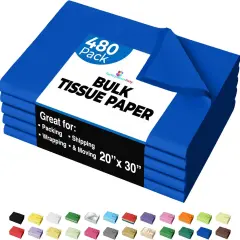 Tissue Paper for Gift Bags -20" X 30" Bulk Tissue Paper Dark Blue 480 Sheets - 10lb Newsprint for Packing, Birthday Gift Box Filler, Packing Supplies for Moving Supplies 