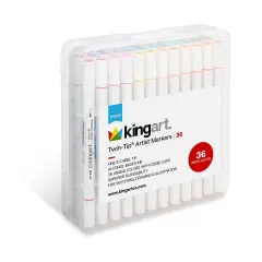 KINGART&reg; Twin-Tip&trade; Permanent Alcohol-Based Sketch Markers, 36 Colors