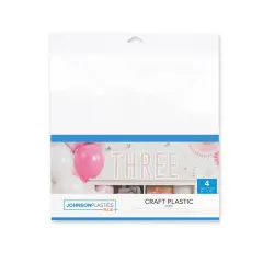 JPPlus Craft Plastic Plastic Craft Sheets for Laser Cutter, & Engraver Use- 4 Pack White