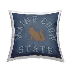 Vintage Maine Coon State Decorative Printed Throw Pillow Design by Spirit Animals/Life Is High, 18 x 7 x 18