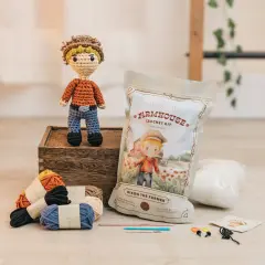 Hearth & Harbor Amigurumi Crochet Kit for Beginners Dixon the Farmer