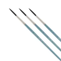 Creative Mark Mimik Professional Watercolor Brushes - Script Liner # 8 - 3 Pk - Synthetic Squirrel Hair - Natural Bristle Artist Brushes for Watercolors, Gouache & Acrylics - Imitates Natural Squirrel & Sable Hair