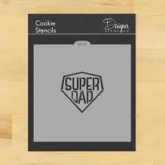 Super Dad Cookie & Craft Stencil | CM129 by Designer Stencils | Cookie Decorating Tools | Baking Stencils for Royal Icing, Airbrush, Dusting Powder | Craft Stencils for Canvas, Paper, Wood | Reusable Food Grade Stencil