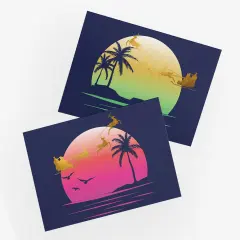 Tropical Christmas Greeting Cards Boxed Set &ndash; 24 Holiday Notecards Featuring Sunset and Palm Tree Designs, Perfect for Beachy and Unique Festive Wishes