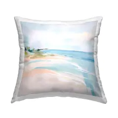 Abstract Beach Edge Decorative Printed Throw Pillow Design by Irena Orlov, 18 x 7 x 18