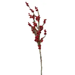 27&rdquo;Long Red Berry Spray on Brown-Wrapped Wired Stems Perfect for Home Decor