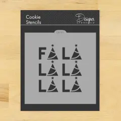 FA LA LA Cookie & Craft Stencil | CM109 by Designer Stencils | Cookie Decorating Tools | Baking Stencils for Royal Icing, Airbrush, Dusting Powder | Craft Stencils for Canvas, Paper, Wood | Reusable Food Grade Stencil