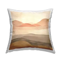 Layered Sand Dunes Outdoor Printed Pillow Design by Irena Orlov, 18 x 7 x 18