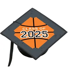 Big Dot of Happiness Grad Basketball - 2025 Graduation Cap Decorations Kit - Grad Cap Cover