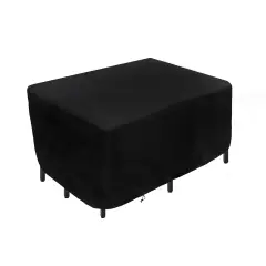 74" Black Patio Furniture Cover- Waterproof with Rope and Metal Buckles