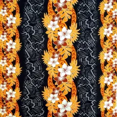 1 Yard Triple Tropical Border Rayon Fabric 45 inches Width Orange