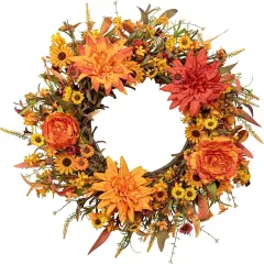 22 Inch Artificial Fall Autumn Wreath