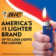 BIC Maxi Pocket Lighter, Special Edition Metallic Series, 8 Count Pack of Lighters