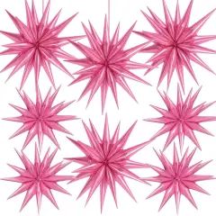 Huge Pink Explosion Star Aluminum Foil Spike Balloons for Birthday(Pink)