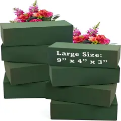 8 Pcs Floral Foam Blocks (Larger Size 9" X 4" X 3" Each) Florist Flower Foam Green Bricks Applied Dry or Wet Flower Foam Bricks Arrangement Supplies for Artificial or Fresh Flowers