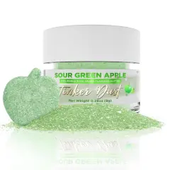 Bakell - Sour Green Apple Flavored Tinker Dust (8g, 1x Jar) Edible Glitter Blended Candy Topping