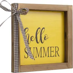 Hello Summer Tabletop Decor Office Farmhouse Table Mantel Wood Wall Decor