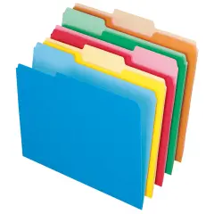 Pendaflex Two-Tone File Folder, Letter Size, 1/3 Cut Tabs, Assorted Colors, Set of 100