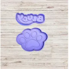 Heeler Sisters name and paw 2pc Cookie Cutter and stamp size 3.25-3.5